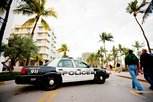 Police Car Beach